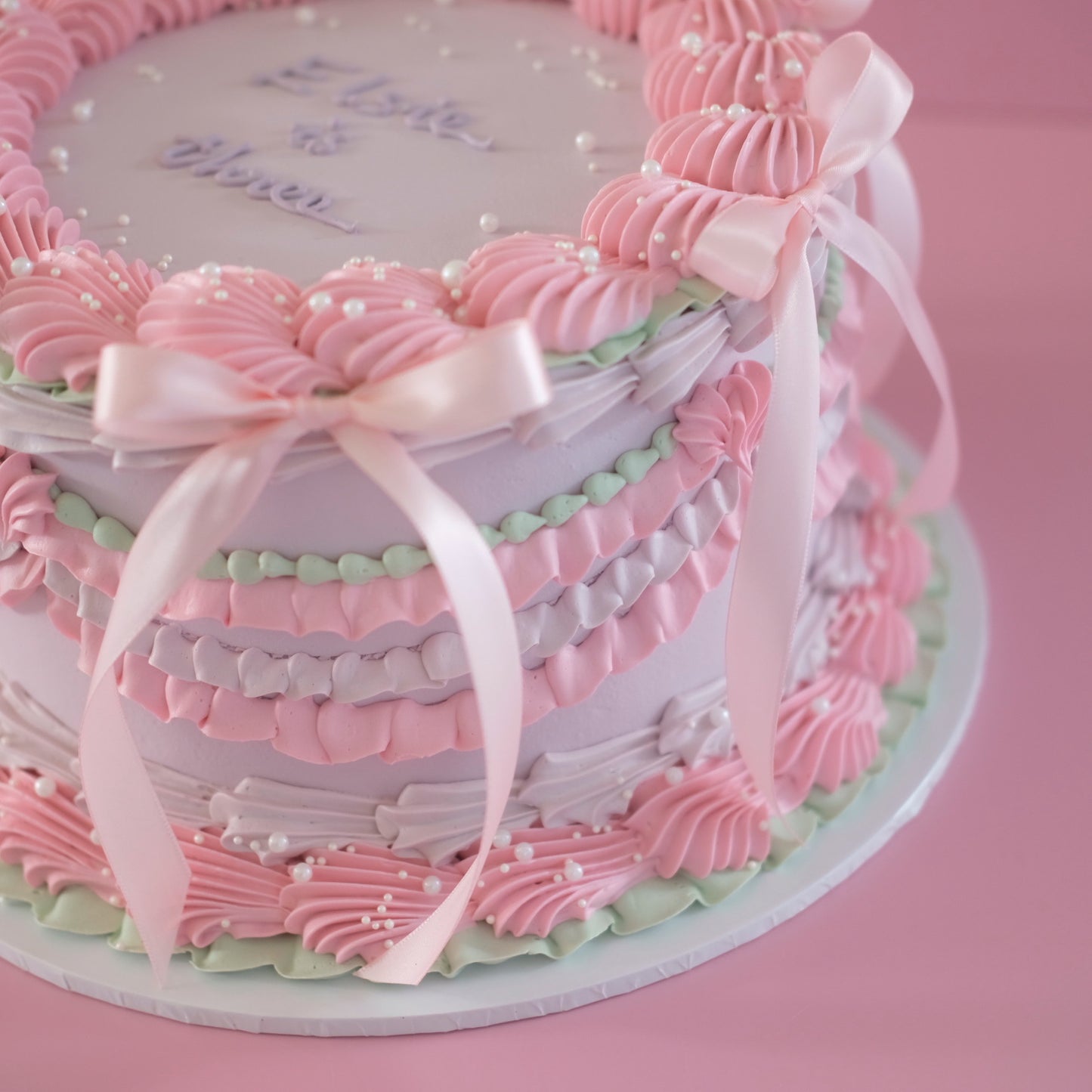 Vintage Round Cake | Whimsical Ruffle & Coquette