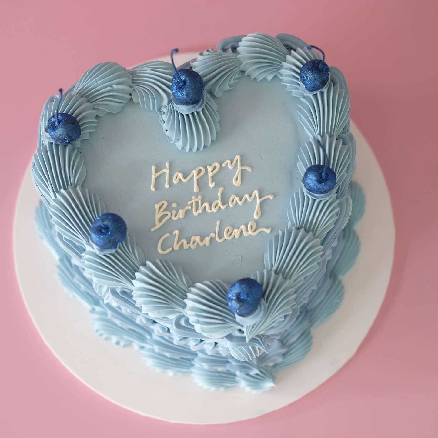 Vintage Heart Cake | Cherries