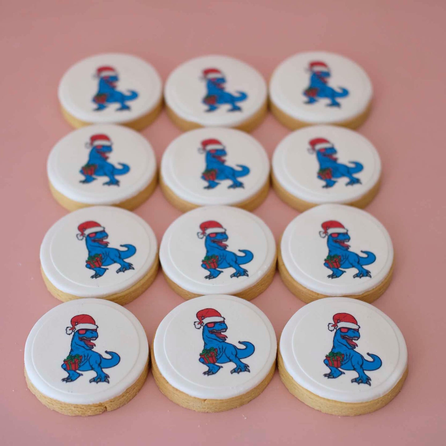 T Rex Dinosaur - Christmasaurus | Christmas Fondant Sugar Cookies