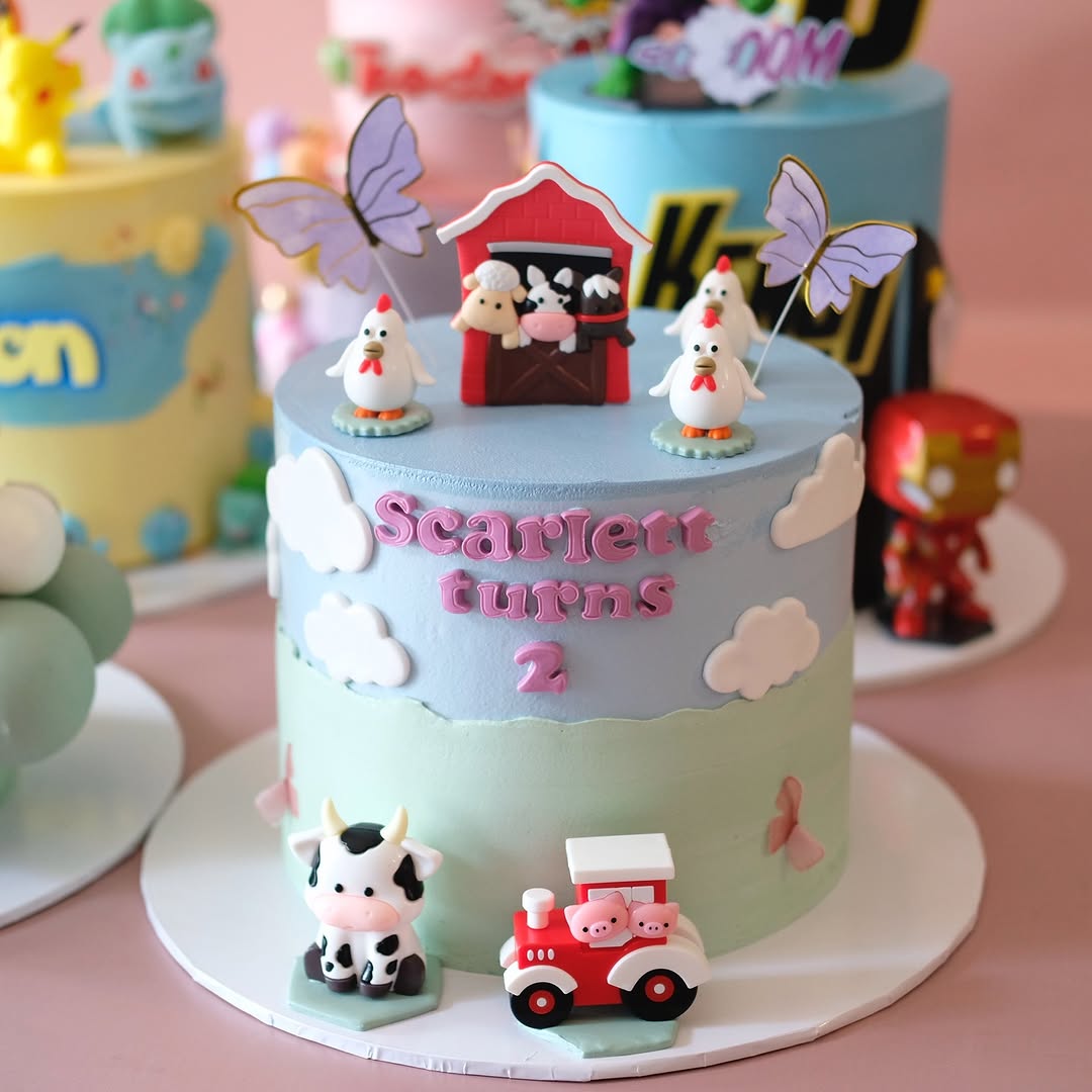 Farm Barnyard Cake