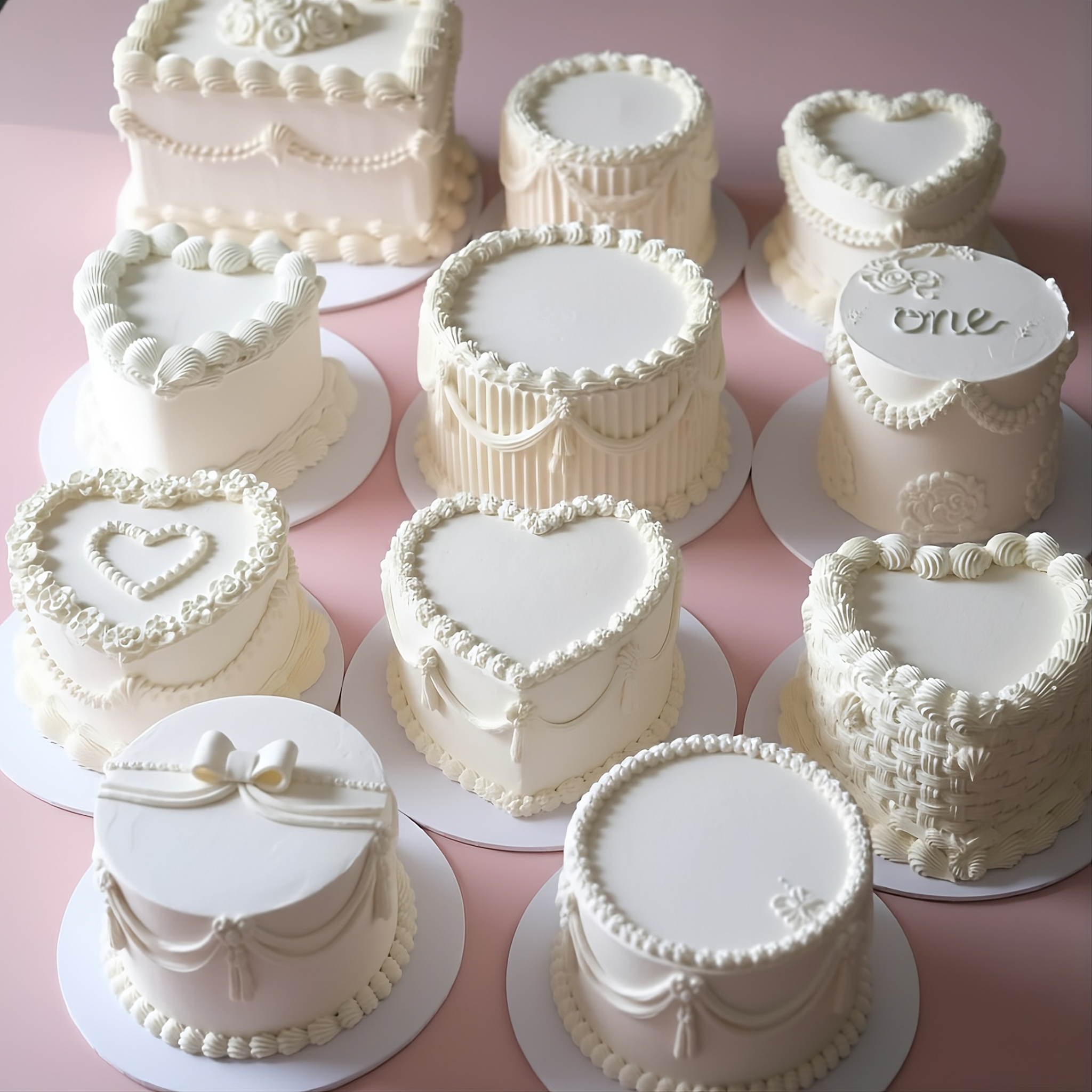 white vintage wedding cake collection