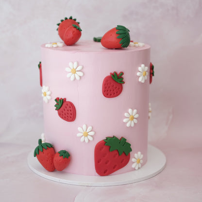 Strawberry Kisses & Daisies Novelty Cake