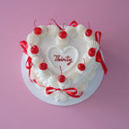 Cherries Coquette & Pearl Heart Plaque | Vintage Heart Cake