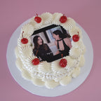 Vintage Round Cake | Edible Image / Cherries