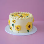 You're The Sunflower | Vintage Round Doodle Cake