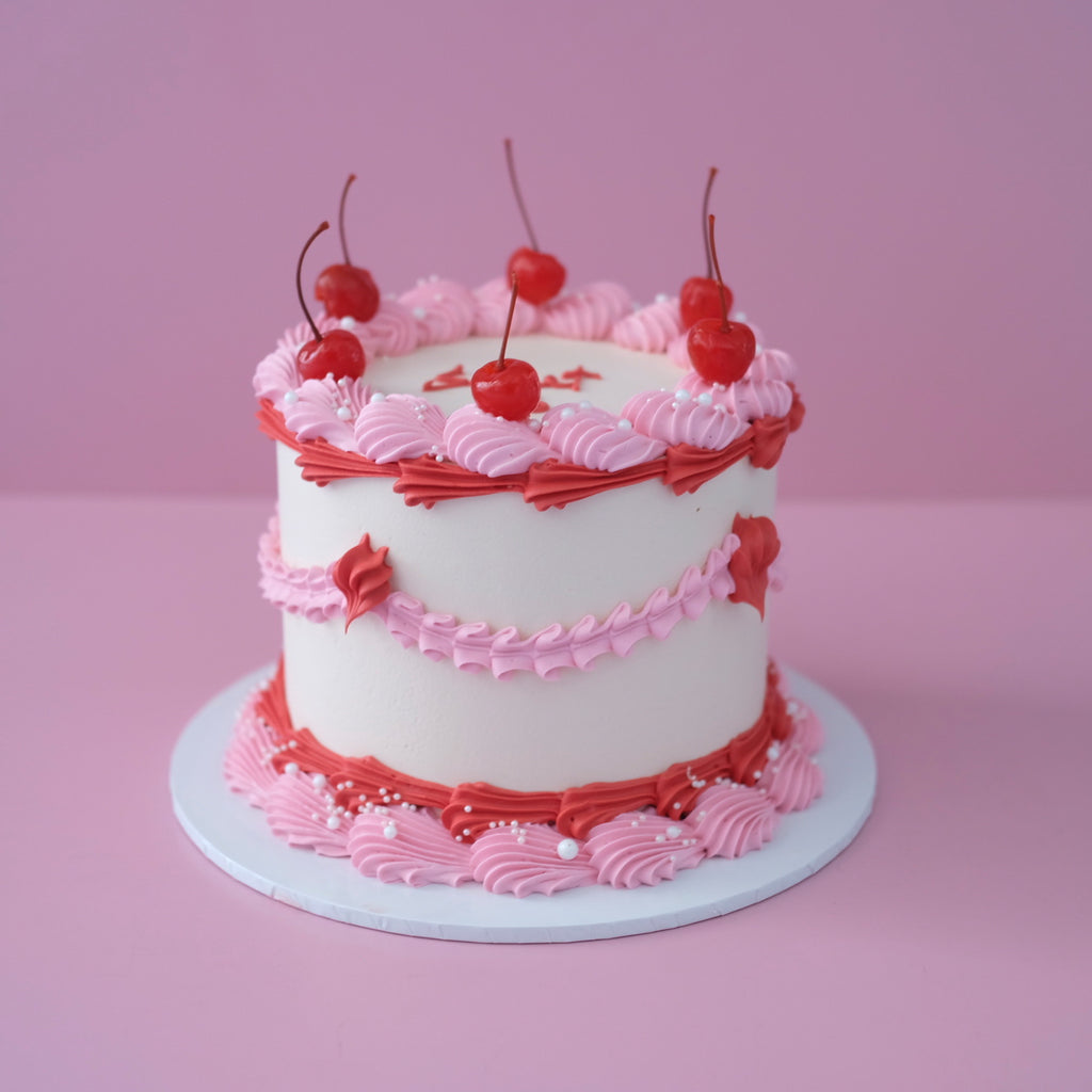 Vintage Round Cake | Sprinkle-tastic and Cherries