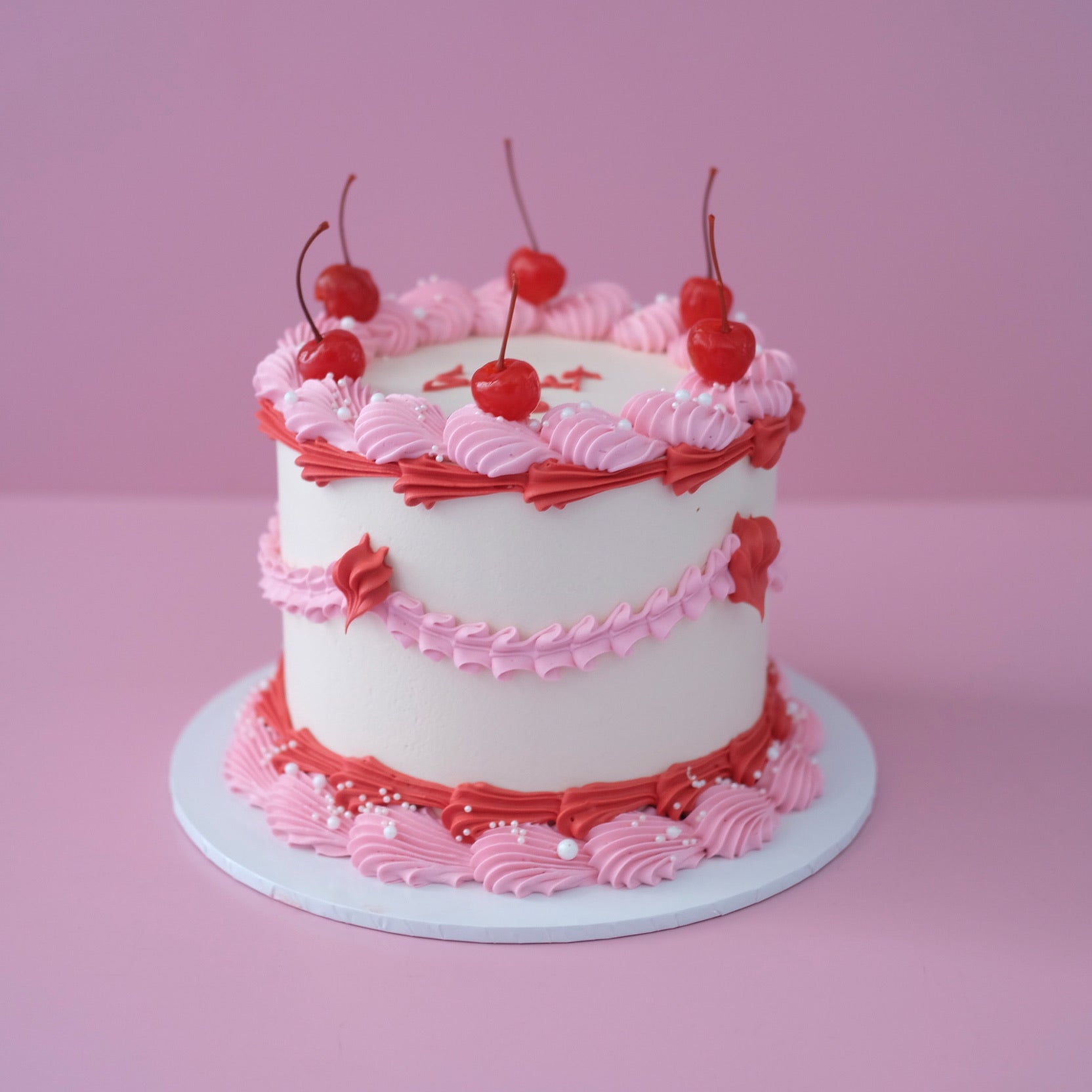 Vintage Round Cake | Sprinkle-tastic and Cherries
