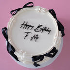 Coquette Bow Round Vintage Cake