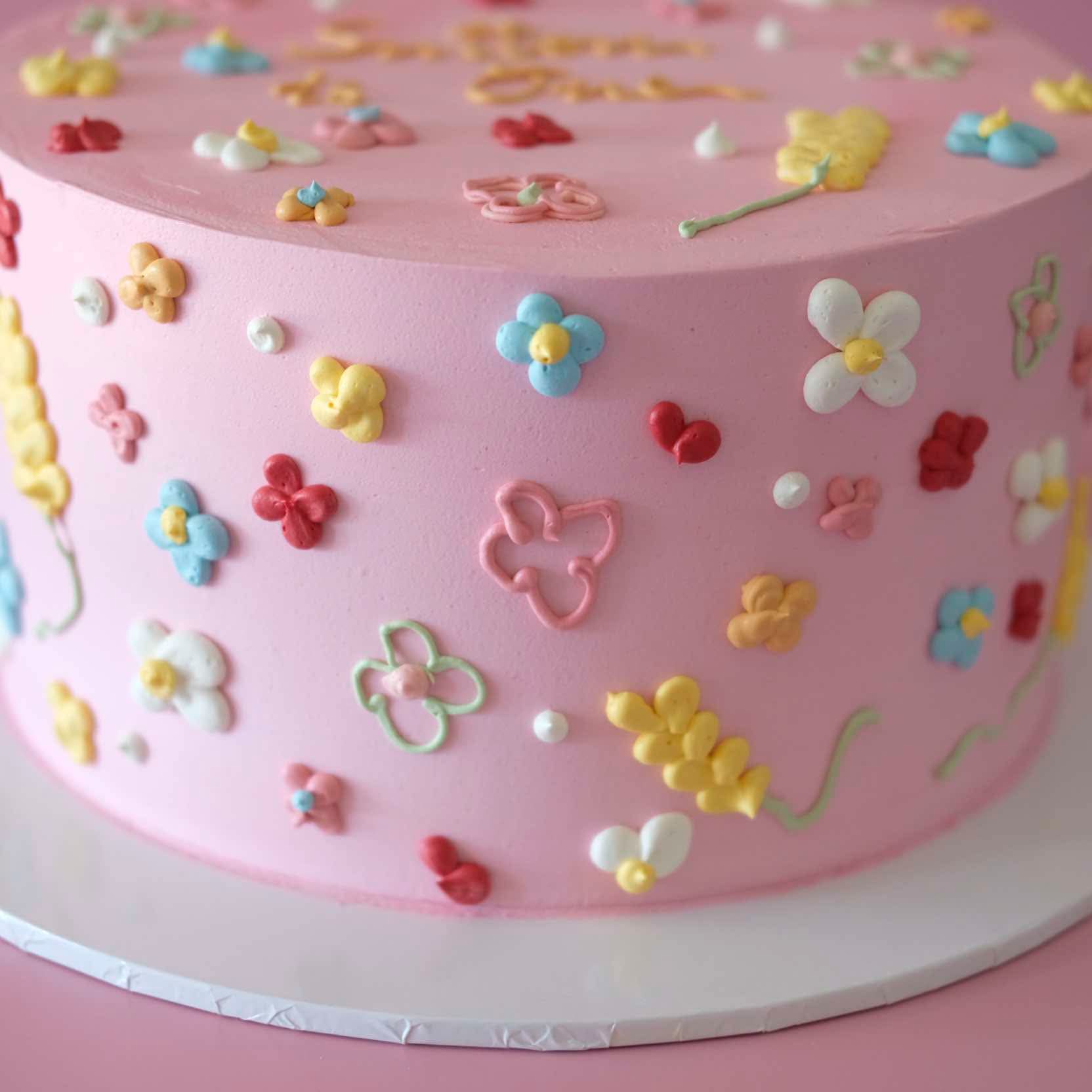 Floral Bloom Round Buttercream | Doodle Cake