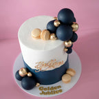 The Luxe Balloon & Macaron Cake