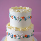 Wild Bloom Buttercream Vintage Round Cake | 2 Tiers