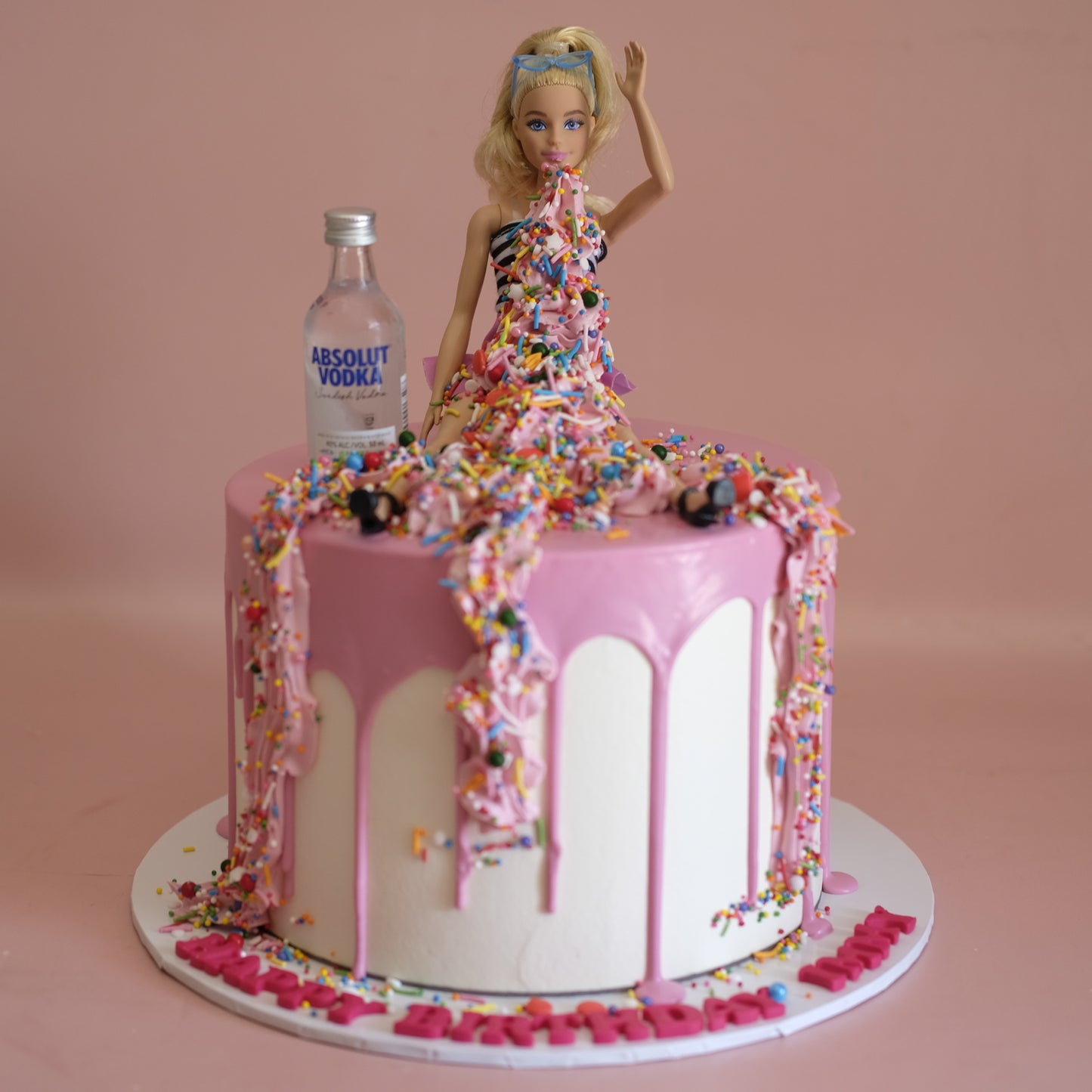 Drunk Barbie Sprinkle Vomit Cake