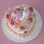 Vintage Heart Cake | Kirby & Cinnamoroll Strawberry Party
