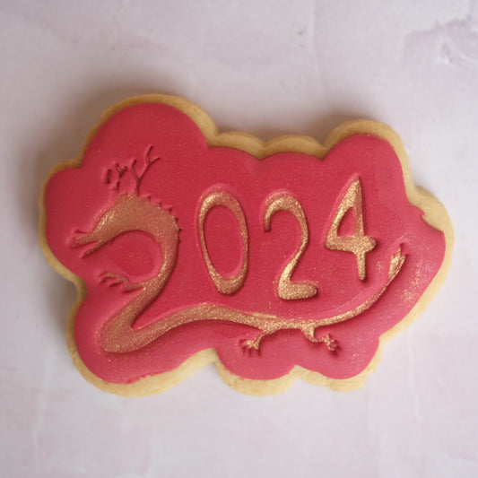 Gold Dragon Body Lunar New Year Sugar Cookie Individual