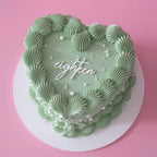 Extra White Pearls Vintage Heart Cake | Monochrome / ACRYLIC Text