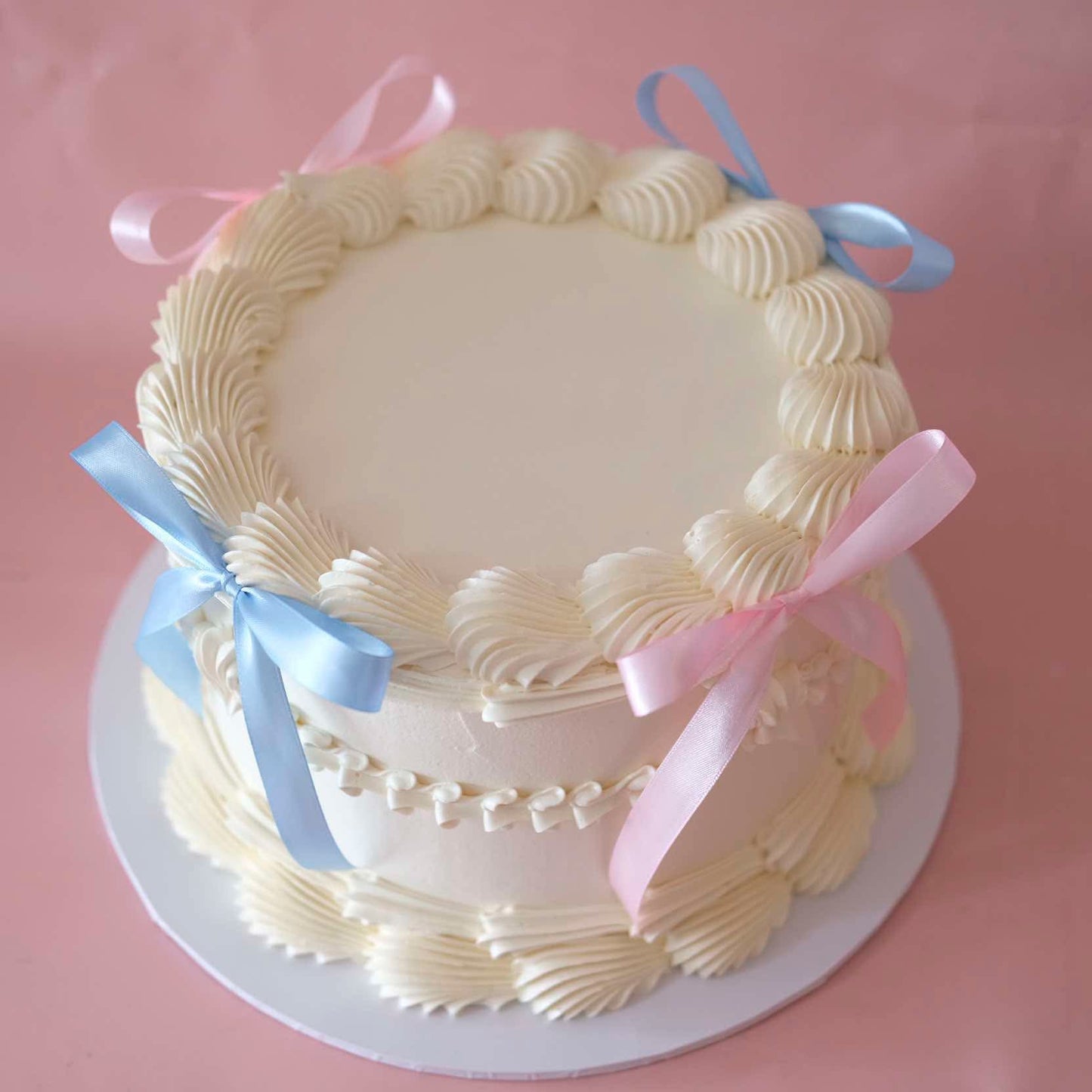 Gender Reveal Coquette Bow Vintage Cake