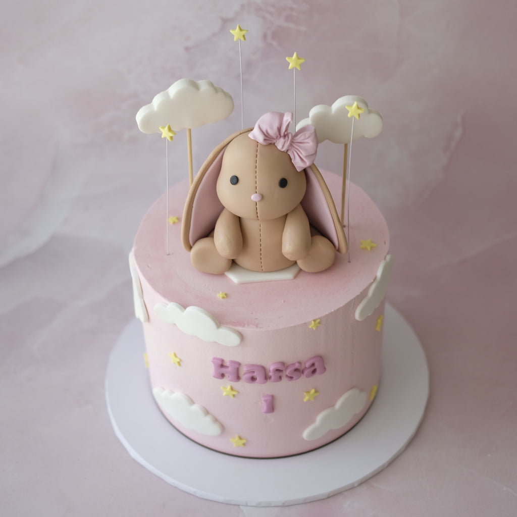 Bunny On Clouds Novelty Cake