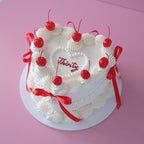 Cherries Coquette & Pearl Heart Plaque | Vintage Heart Cake