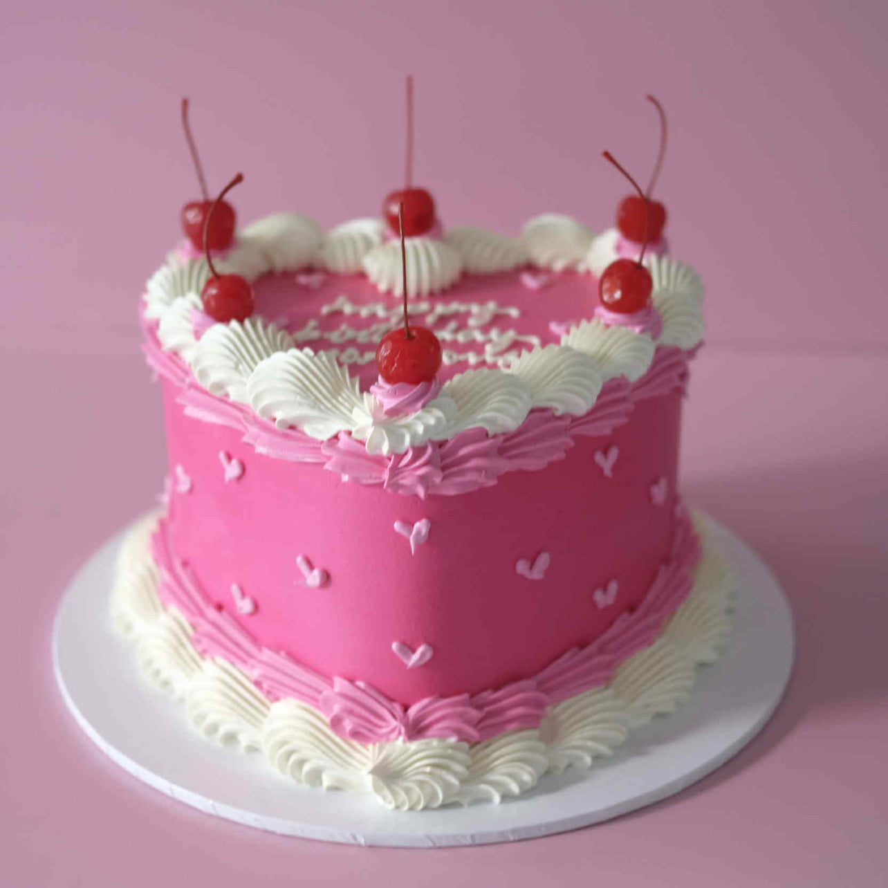 Vintage Heart Cake | Mini Hearts & Cherries