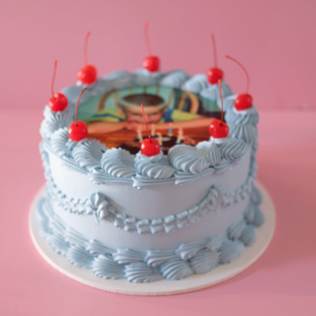 Edible Image Vintage Round Cake | Cherries
