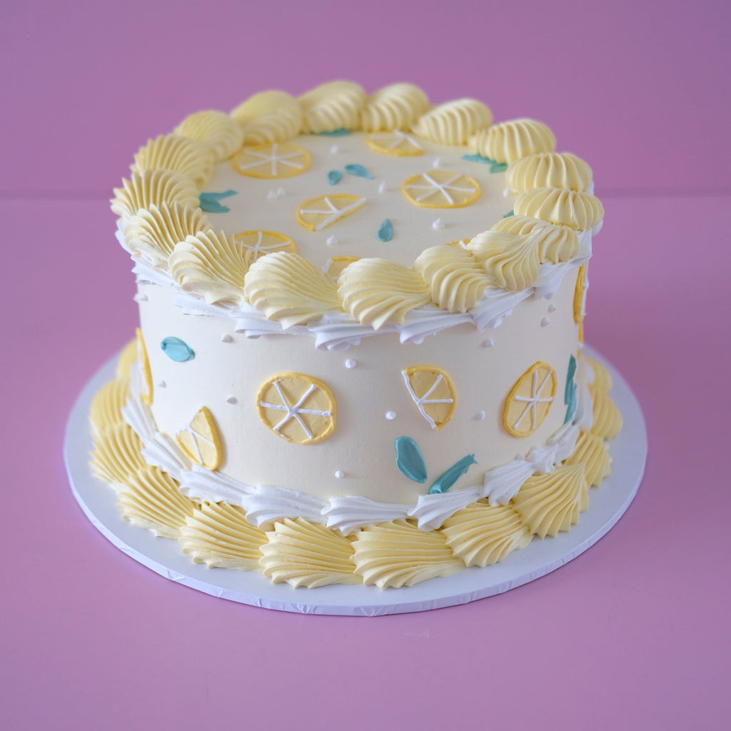 Lemon Squeezy | Vintage Round Doodle Cake