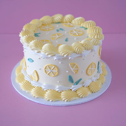 Lemon Squeezy | Vintage Round Doodle Cake