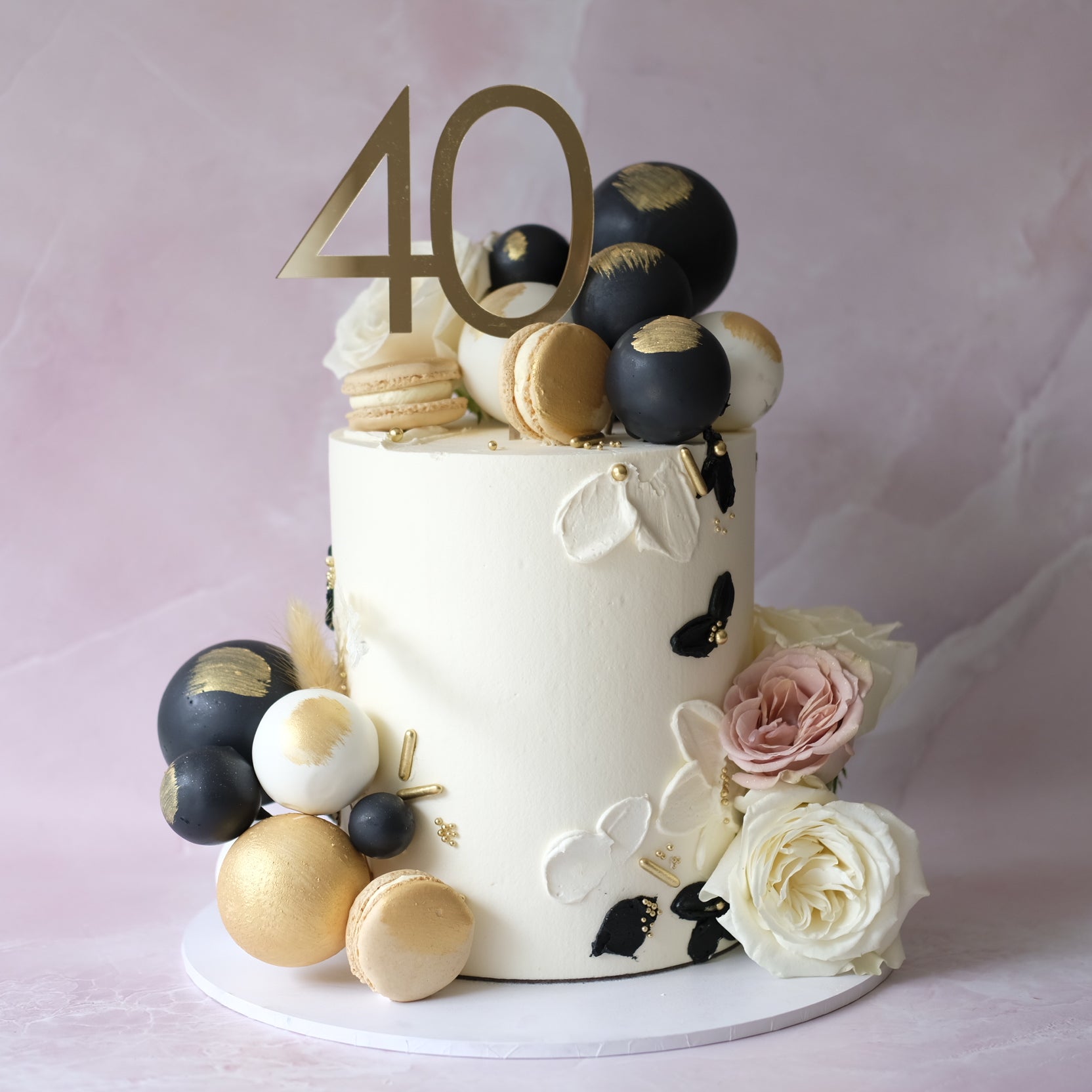 Luxe Chic Bloom | Textured Smear Cake