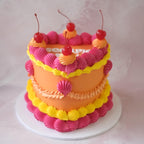 Classic Vintage Heart Cake | Cherries