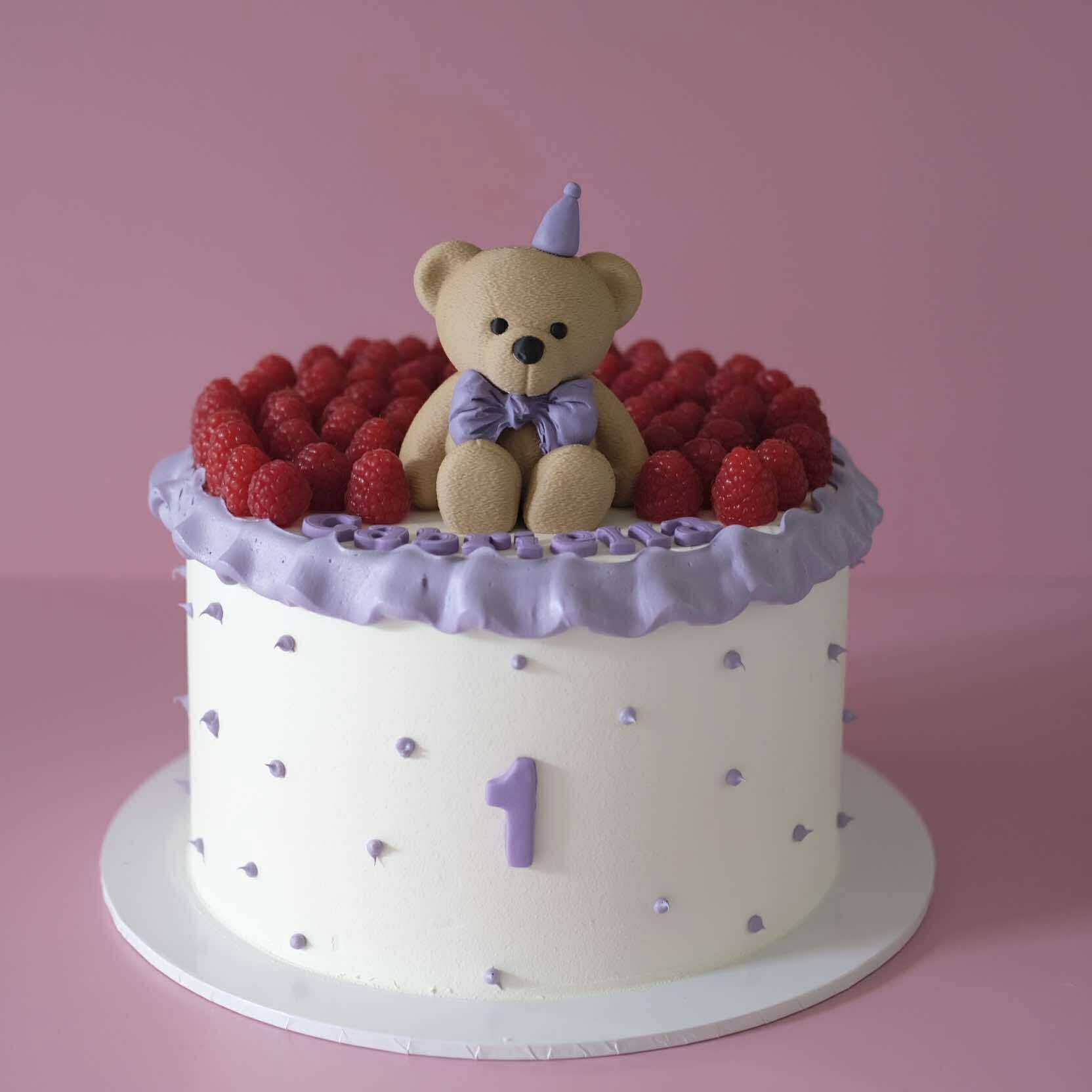 Furry Bear Cake | Rasp-BEAR-y
