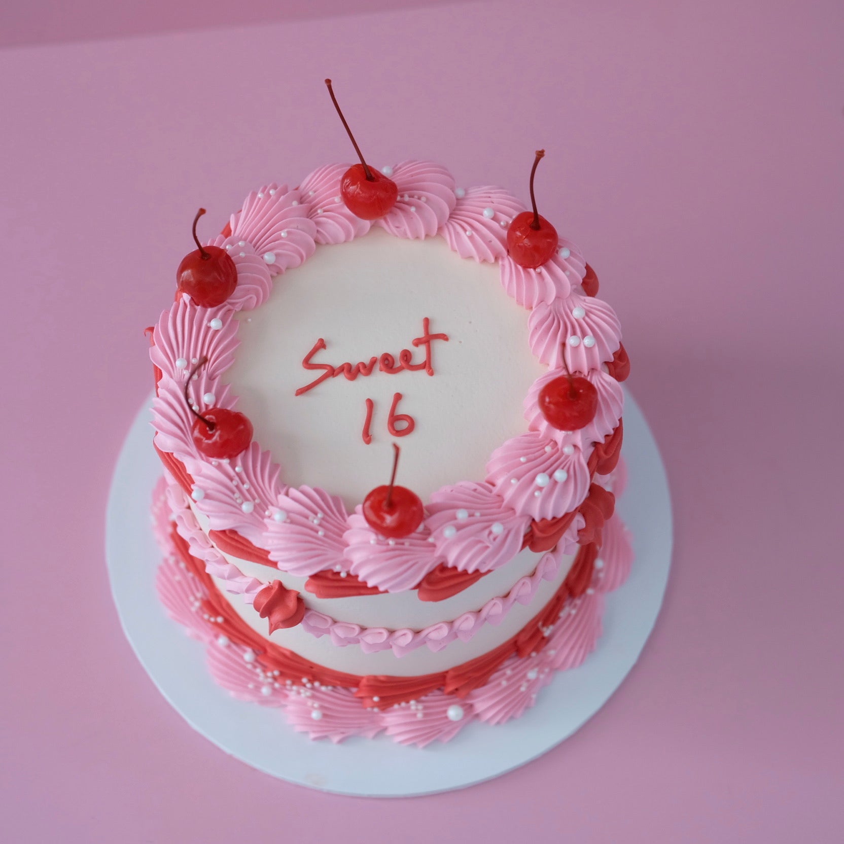 Vintage Round Cake | Sprinkle-tastic and Cherries