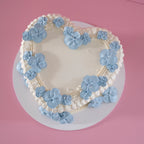 Vintage Heart Cake | Floral Petal Pearl