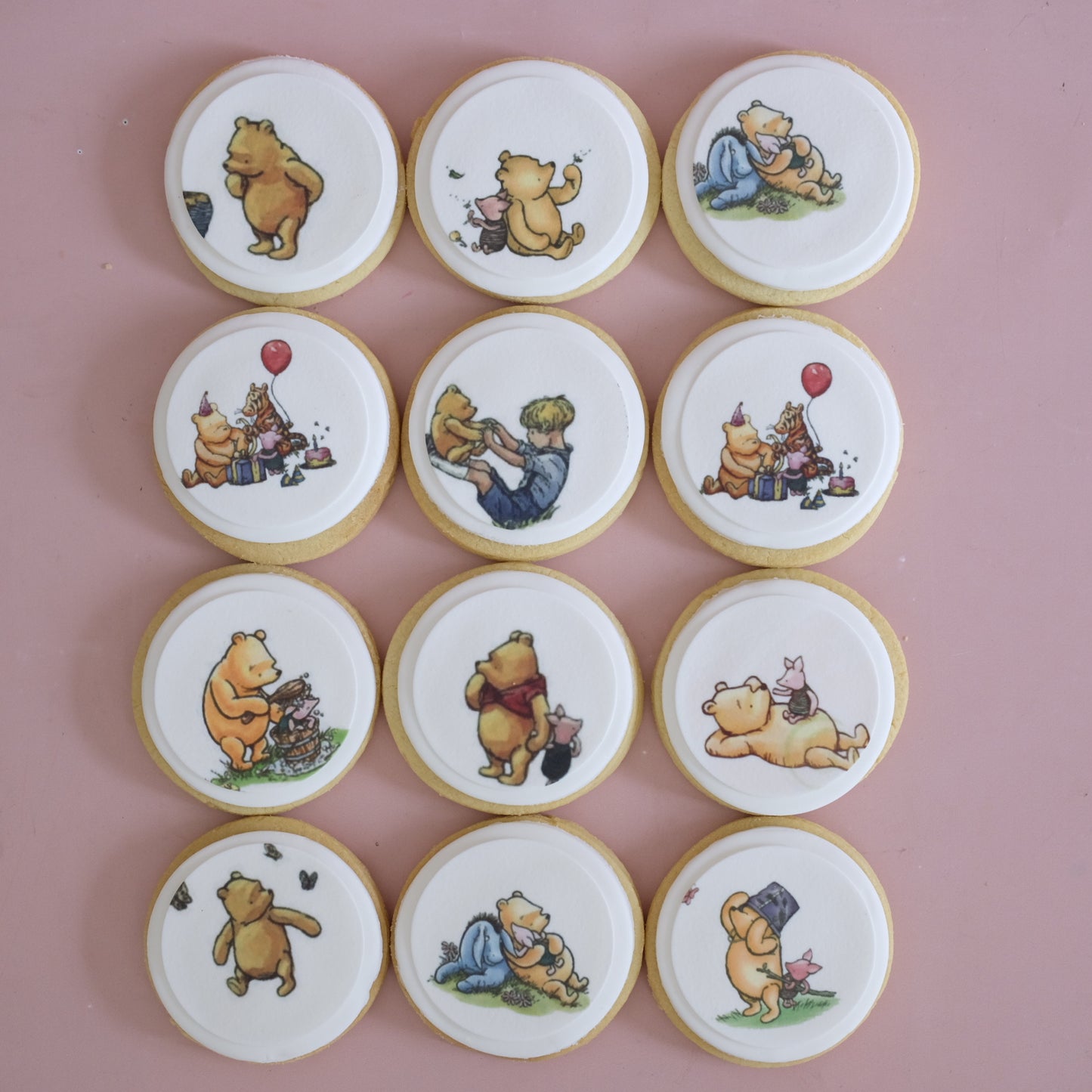 Winnie The Pooh | Fondant Sugar Cookies | 12 Pack