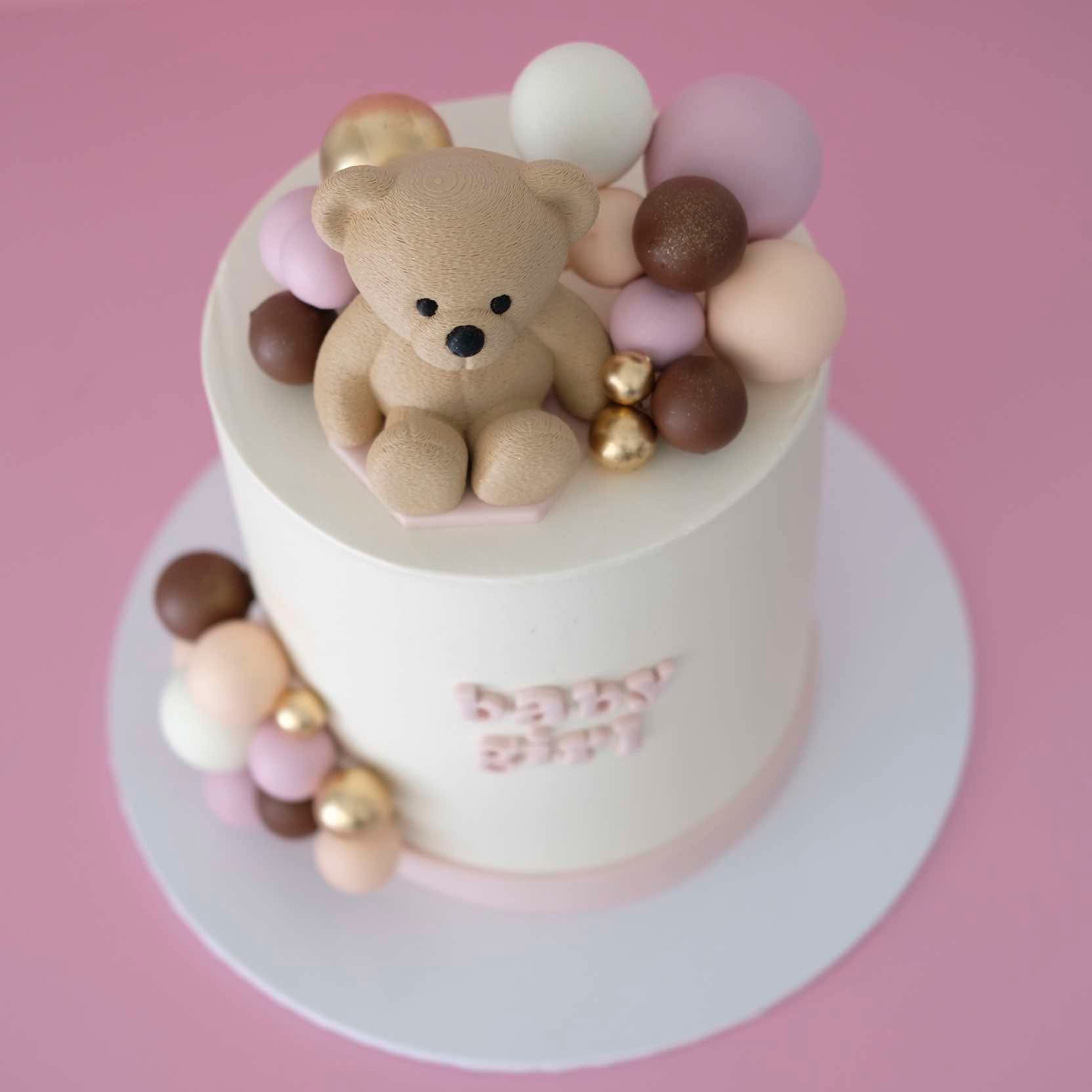 Furry Bear & Balloon Cake