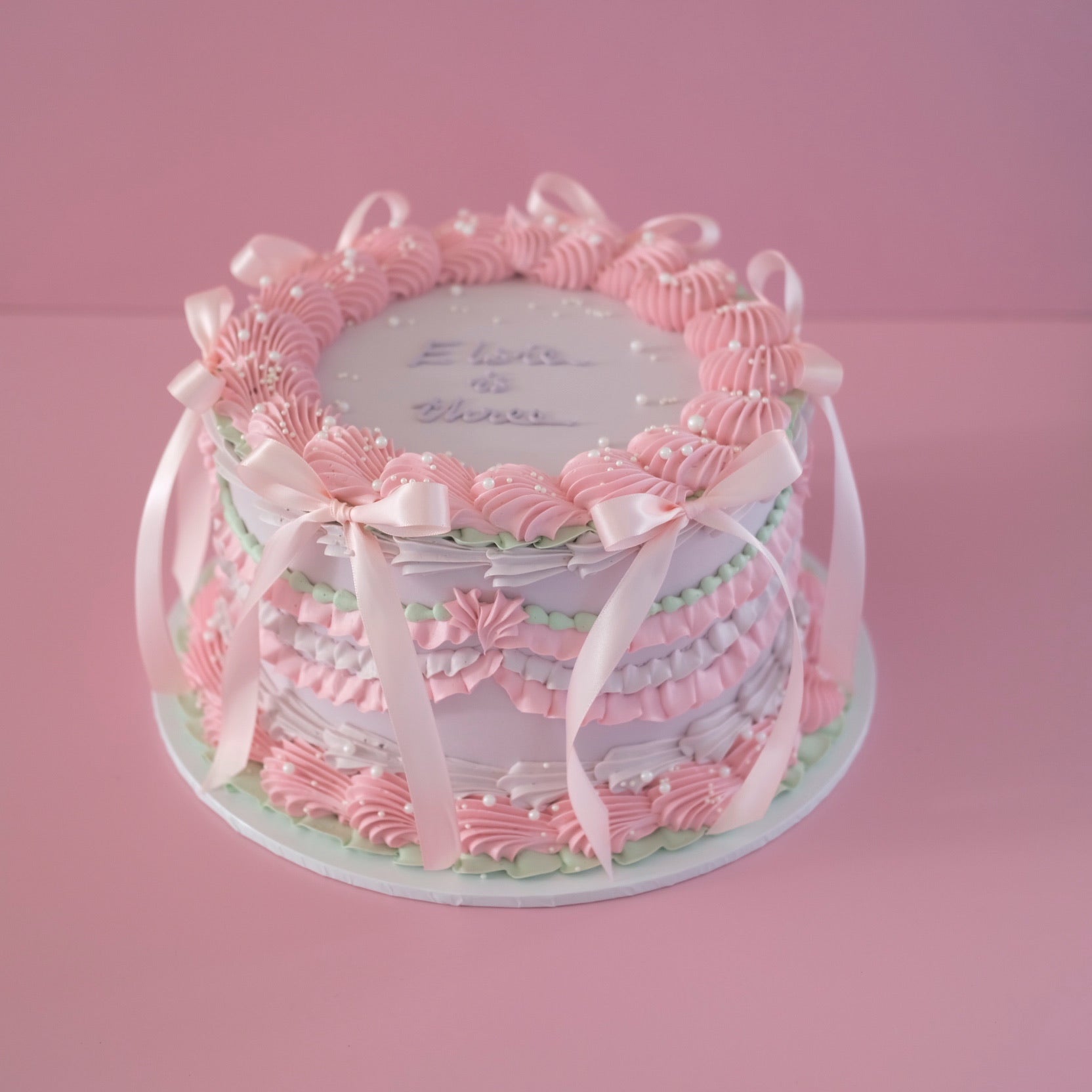 Vintage Round Cake | Whimsical Ruffle & Coquette