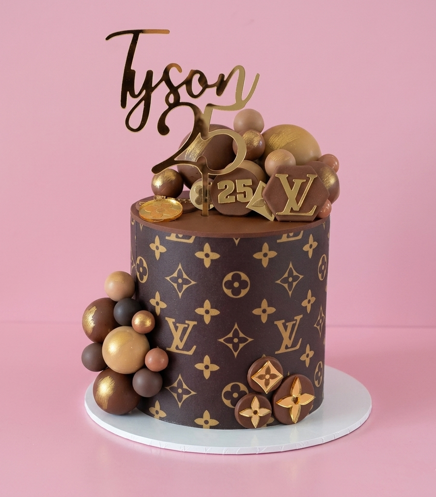 LV Monogram Brown Gold | Themed Cake