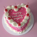 Vintage Heart Cake | Mini Hearts & Cherries