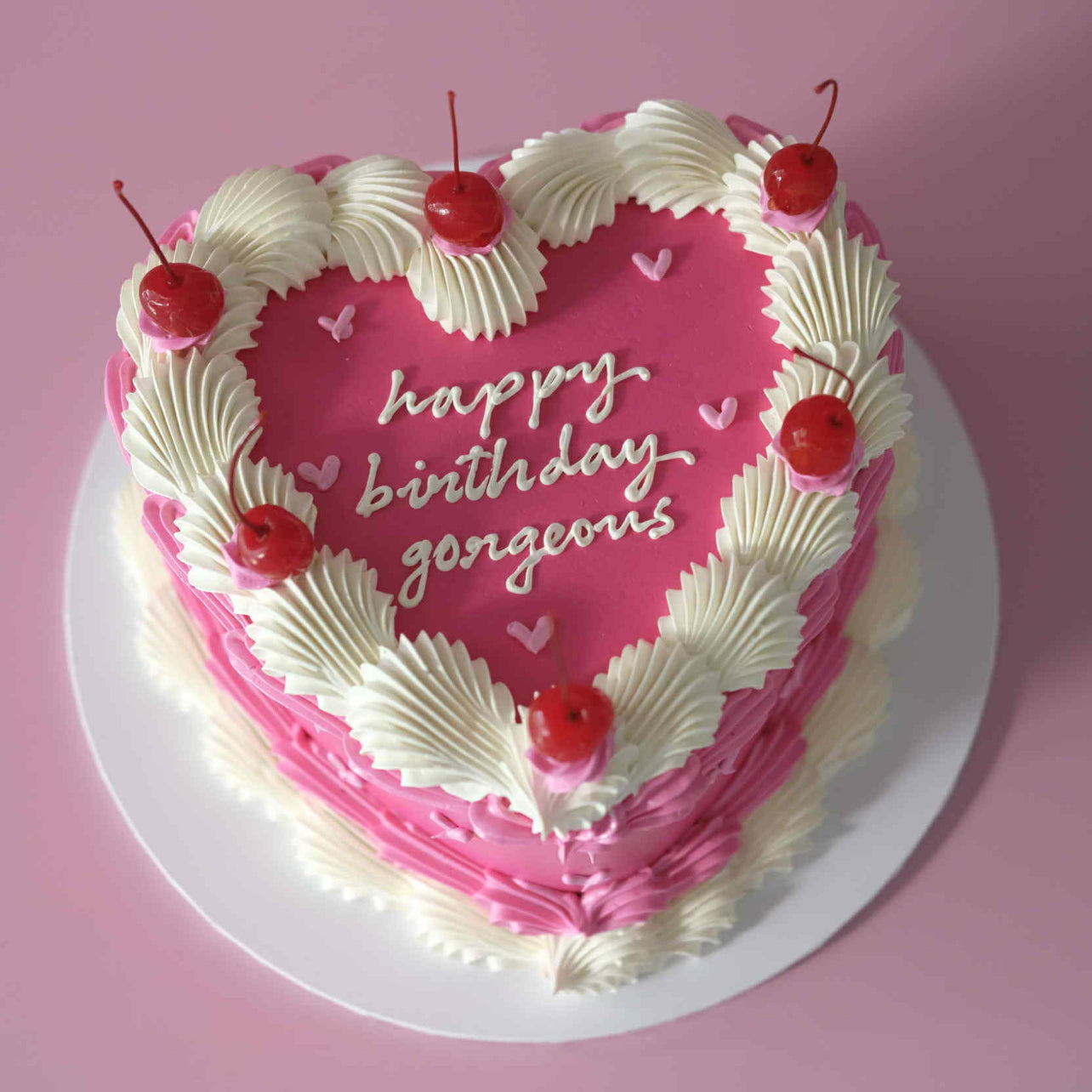 Vintage Heart Cake | Mini Hearts & Cherries