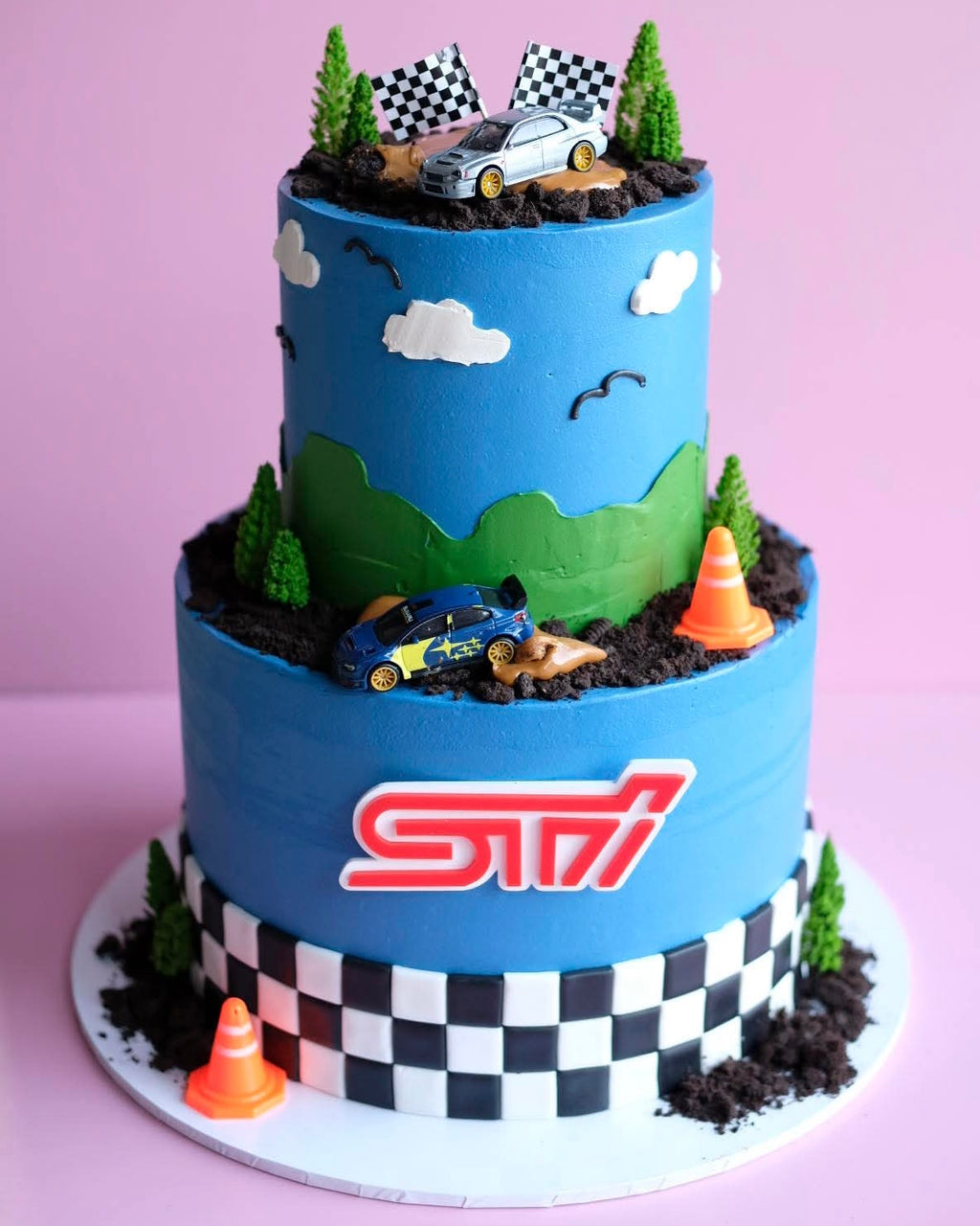 STI Rally Racing 2 Tier | Themed Novelty Cake