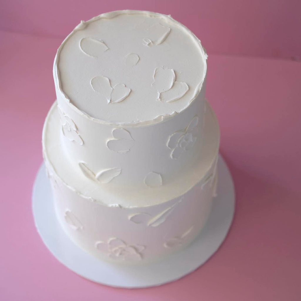 2 Tier Floral | Textured Smear Cake