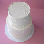 2 Tier Floral | Textured Smear Cake