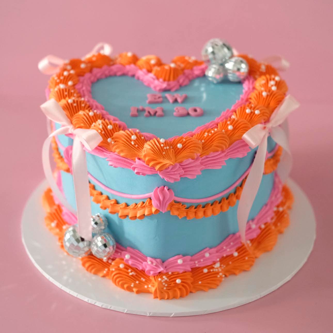 Vintage Heart Cake | Sprinkle-tastic Disco Coquette