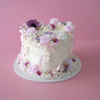 Full Bloom Enchanted Heart Coquette Vintage Cake | PUR-PINK