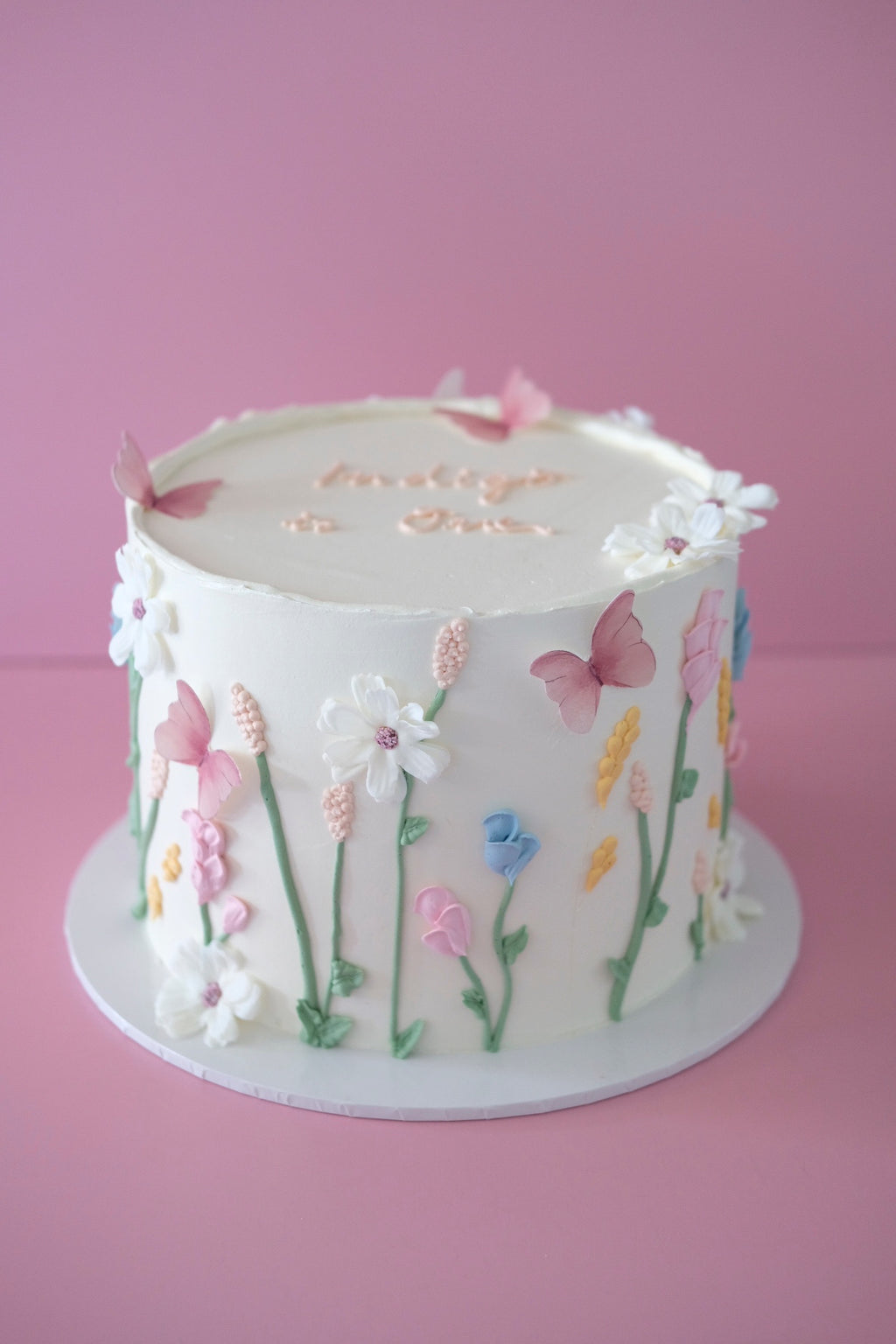 Whimsical Butterfly Garden Cake