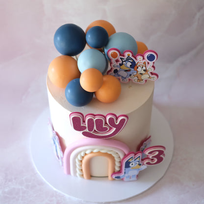 Bluey Bingo Themed Rainbow Cake