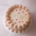 Vintage Round Cake | Mini Hearts