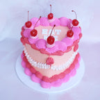 Mini Vintage Heart Cake with Cherries Brisbane