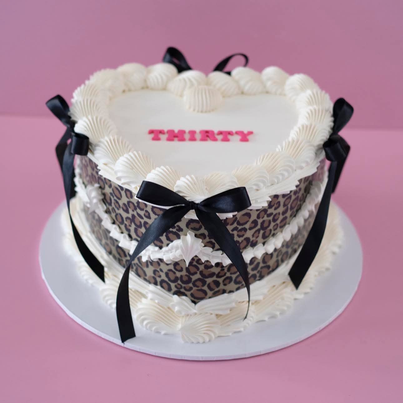Vintage Heart Cake | Animal Print & Coquette