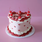 Vintage Heart Cake | Mini Hearts & Cherries