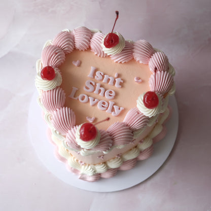 Vintage Heart Cake | Mini Hearts & Cherries