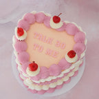 Classic Vintage Heart Cake | Cherries